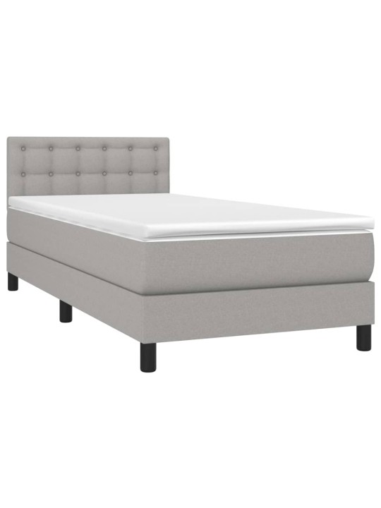 Box spring postel s matrací a LED světle šedá 80x200 cm textil