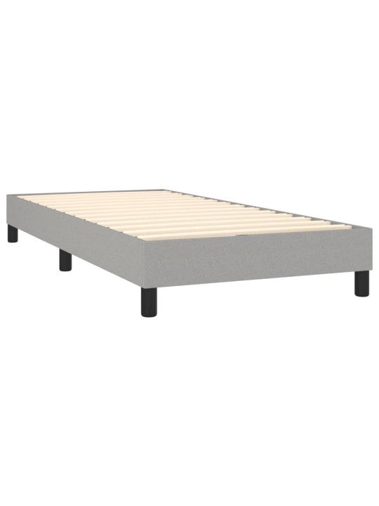 Box spring postel s matrací a LED světle šedá 100x200 cm textil