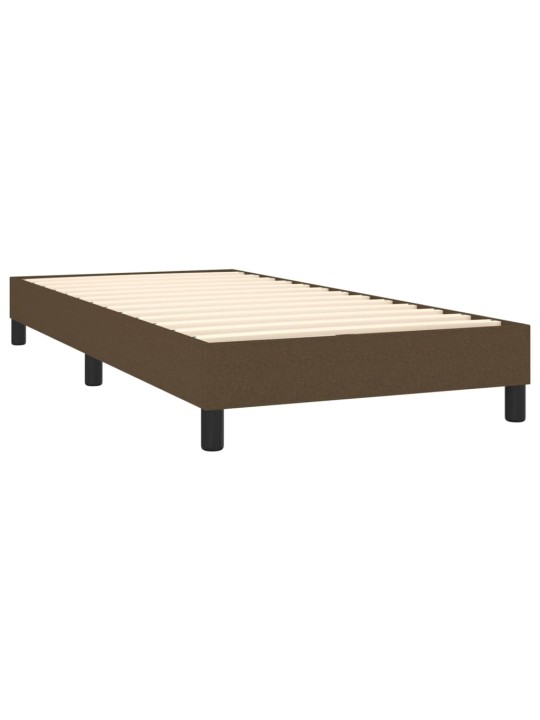 Box spring postel s matrací a LED tmavě hnědá 100x200 cm textil