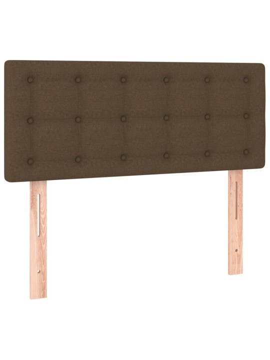 Box spring postel s matrací a LED tmavě hnědá 100x200 cm textil