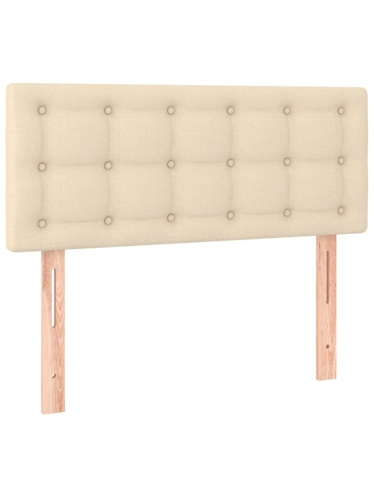 Box spring postel s matrací a LED krémová 100x200 cm textil