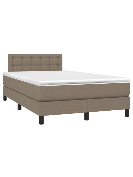 Box spring postel s matrací a LED taupe 120 x 200 cm textil