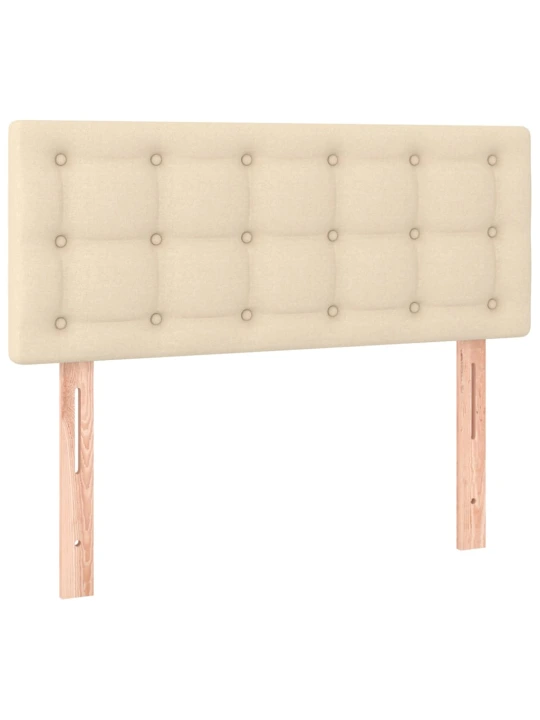 Box spring postel s matrací a LED krémová 120 x 200 cm textil