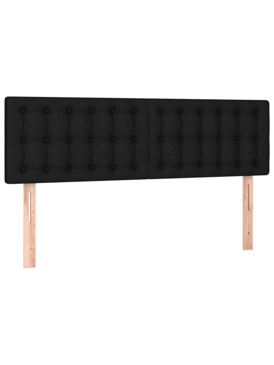 Box spring postel s matrací a LED černá 140x190 cm textil