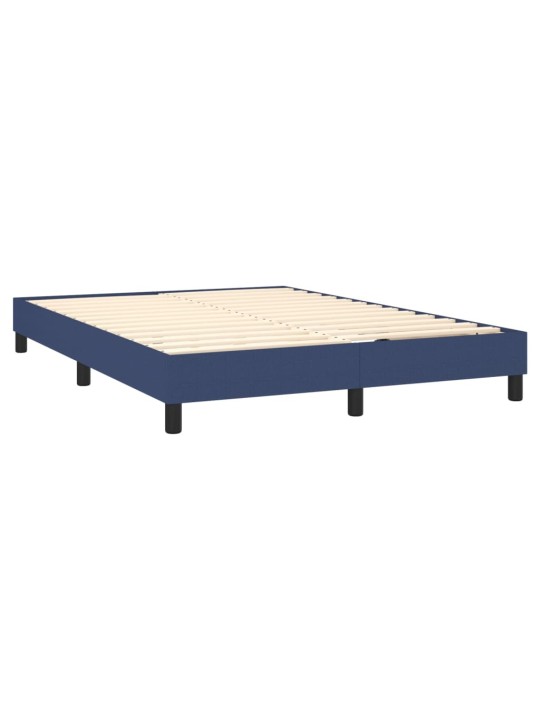 Box spring postel s matrací a LED modrá 140x190 cm textil
