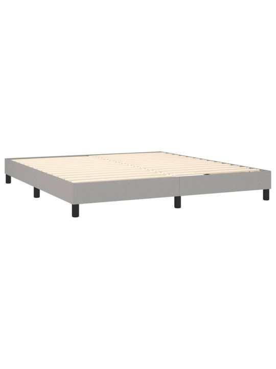 Box spring postel s matrací a LED světle šedá 160x200 cm textil