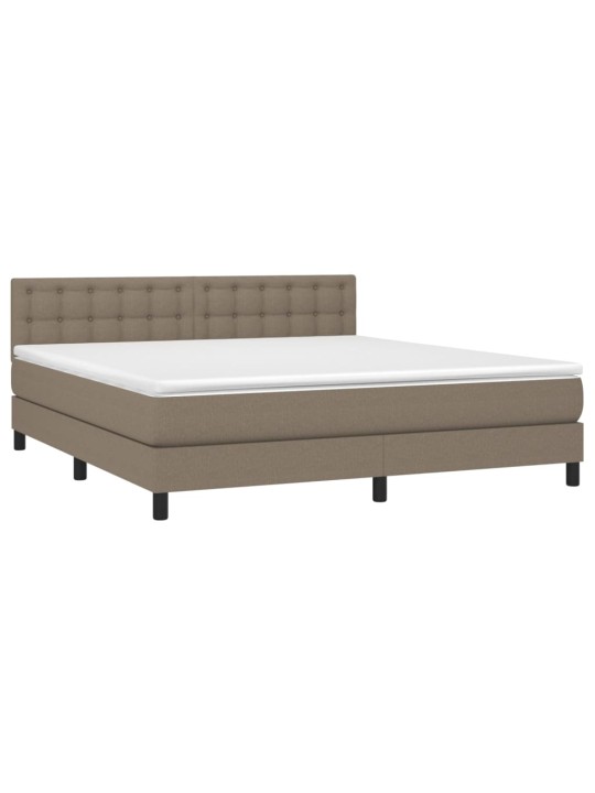 Box spring postel s matrací a LED taupe 160x200 cm textil