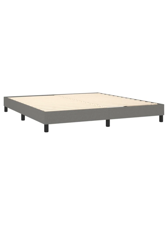 Box spring postel s matrací a LED tmavě šedá 180x200 cm textil