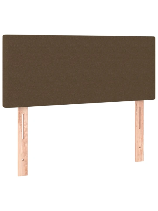 Box spring postel s matrací a LED tmavě hnědá 90x200 cm textil