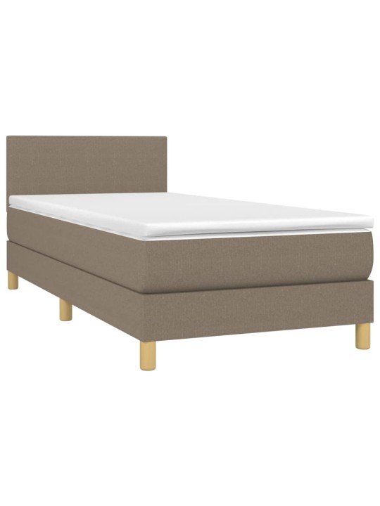 Box spring postel s matrací a LED taupe 100x200 cm textil