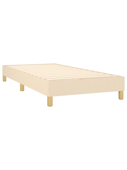 Box spring postel s matrací a LED krémová 100x200 cm textil