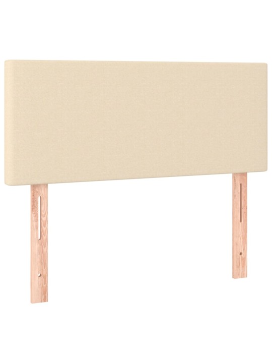 Box spring postel s matrací a LED krémová 100x200 cm textil