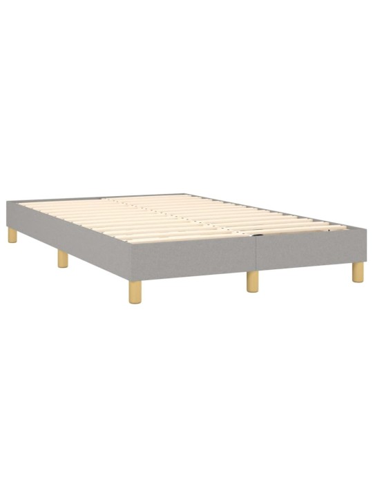 Box spring postel s matrací a LED světle šedá 120x200 cm textil