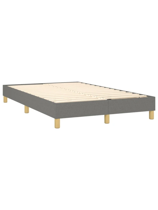 Box spring postel s matrací a LED tmavě šedá 120x200 cm textil