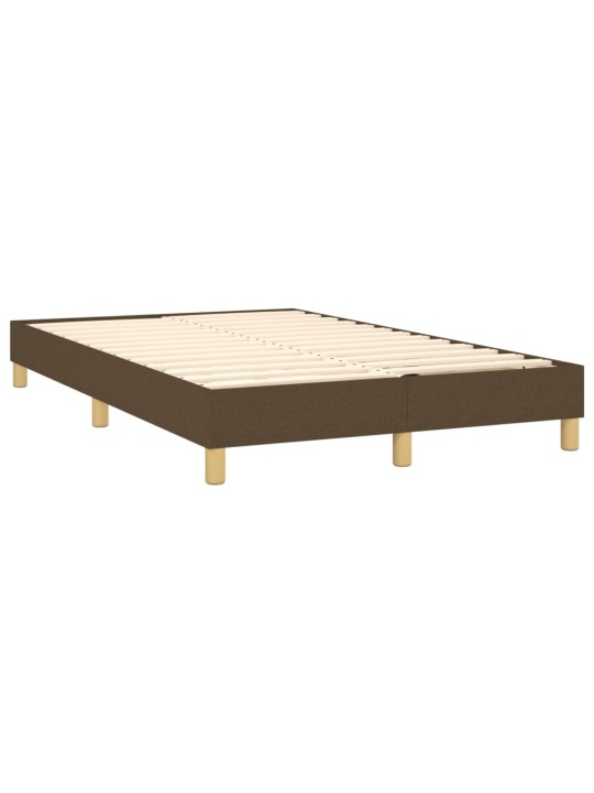 Box spring postel s matrací a LED tmavě hnědá 120x200 cm textil