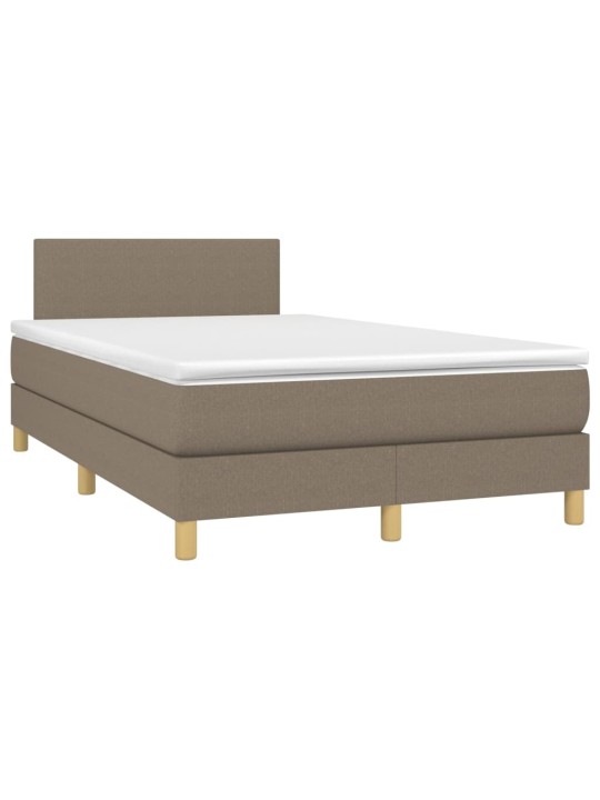 Box spring postel s matrací a LED taupe 120 x 200 cm textil