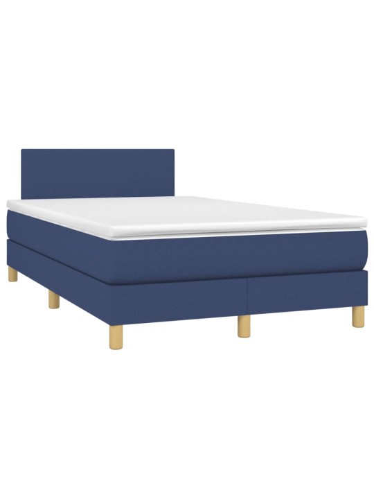 Box spring postel s matrací a LED modrá 120 x 200 cm textil