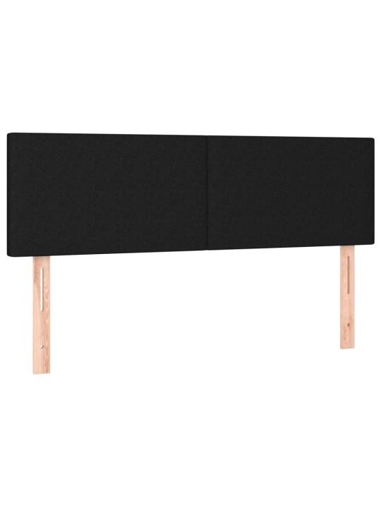 Box spring postel s matrací a LED černá 140x190 cm textil