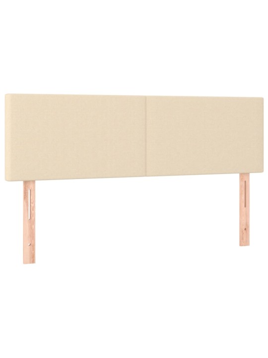 Box spring postel s matrací a LED krémová 140x190 cm textil