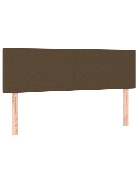 Box spring postel s matrací a led tmavě hnědá 140x200 cm textil