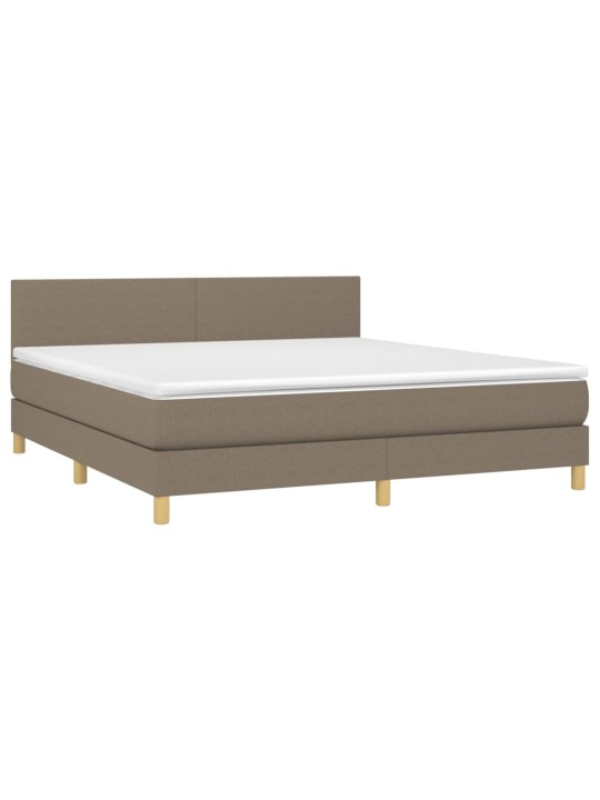 Box spring postel s matrací a LED taupe 160x200 cm textil
