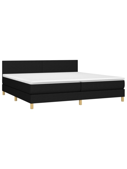 Box spring postel s matrací a LED černá 200x200 cm textil