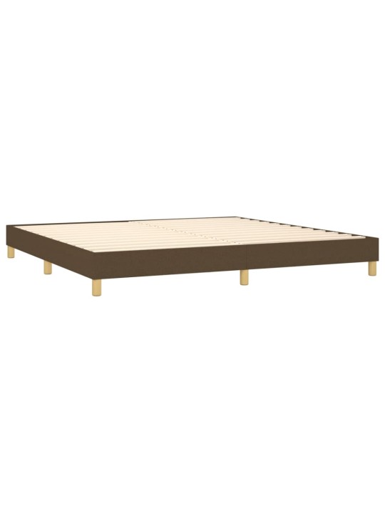 Box spring postel s matrací a led tmavě hnědá 200x200 cm textil