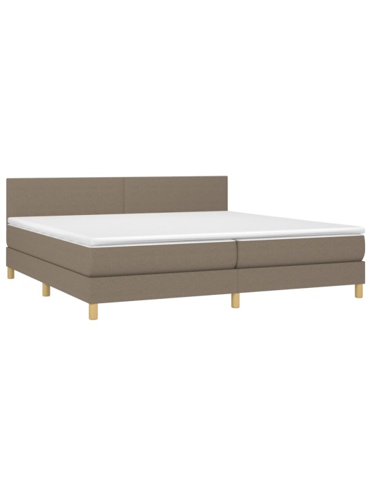 Box spring postel s matrací a LED taupe 200x200 cm textil