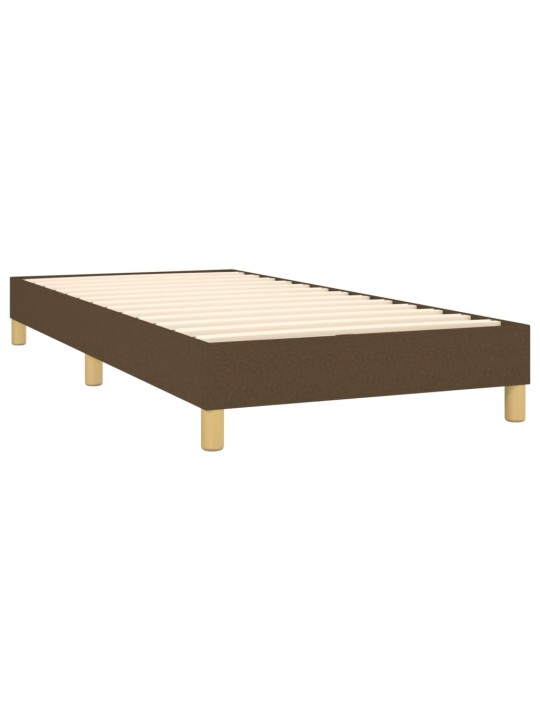 Box spring postel s matrací a LED tmavě hnědá 90x200 cm textil