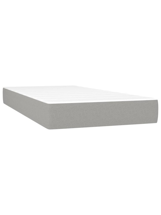 Box spring postel s matrací a LED světle šedá 100x200 cm textil
