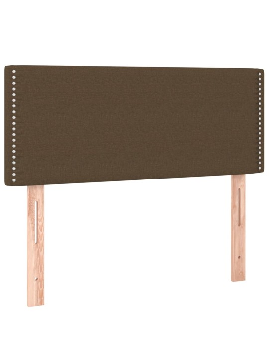 Box spring postel s matrací a LED tmavě hnědá 100x200 cm textil
