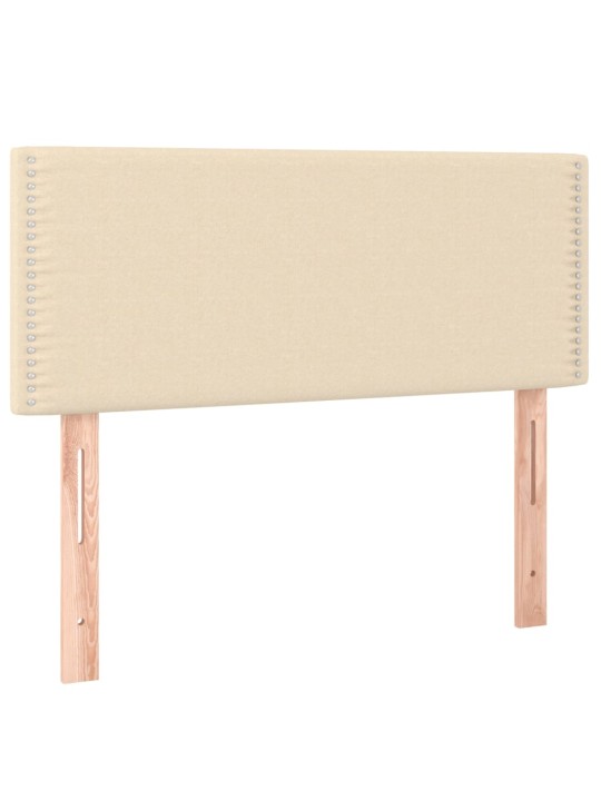 Box spring postel s matrací a LED krémová 100x200 cm textil