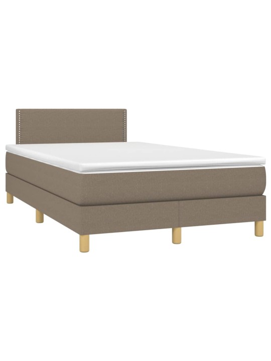 Box spring postel s matrací a LED taupe 120 x 200 cm textil
