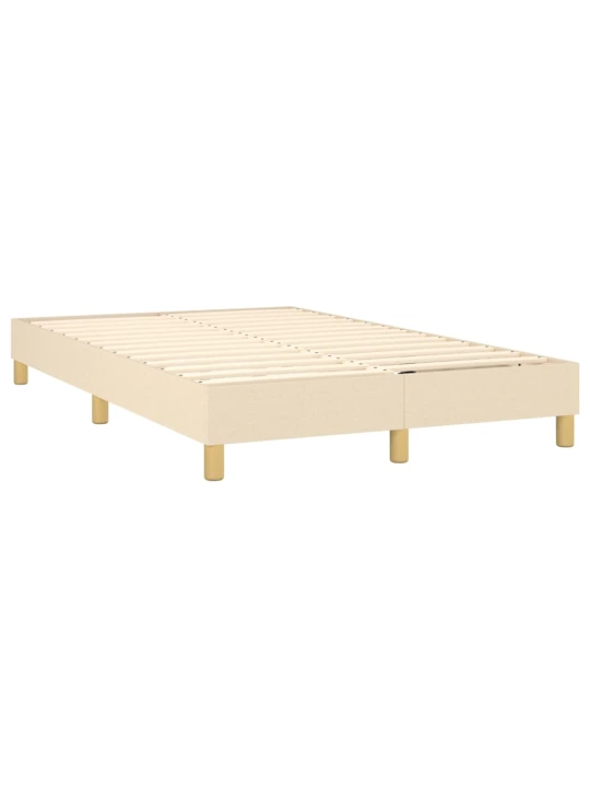 Box spring postel s matrací a LED krémová 120 x 200 cm textil