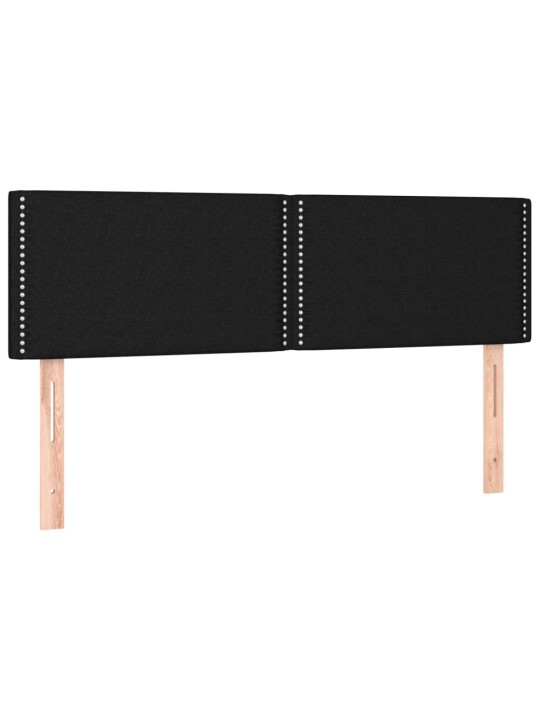 Box spring postel s matrací a LED černá 140x200 cm textil