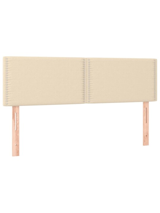 Box spring postel s matrací a LED krémová 140x200 cm textil