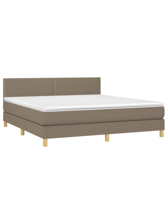 Box spring postel s matrací a LED taupe 160x200 cm textil