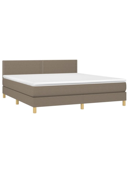 Box spring postel s matrací a LED taupe 180x200 cm textil