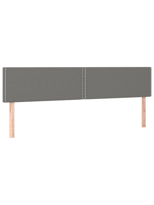 Box spring postel s matrací a LED tmavě šedá 200x200 cm textil