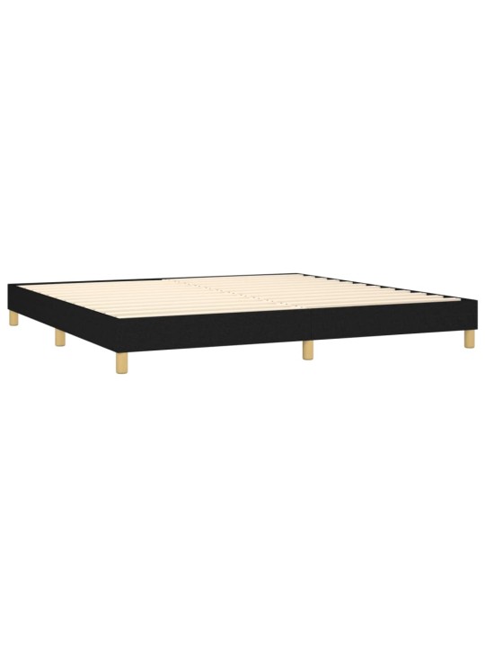 Box spring postel s matrací a LED černá 200x200 cm textil