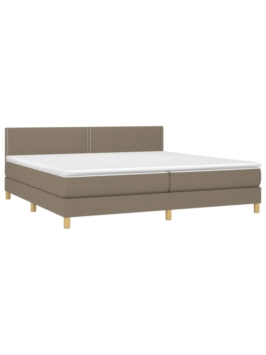 Box spring postel s matrací a LED taupe 200x200 cm textil