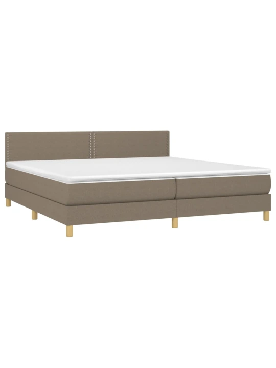 Box spring postel s matrací a LED taupe 200x200 cm textil