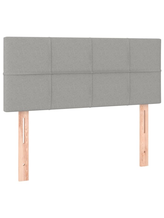 Box spring postel s matrací a LED světle šedá 100x200 cm textil