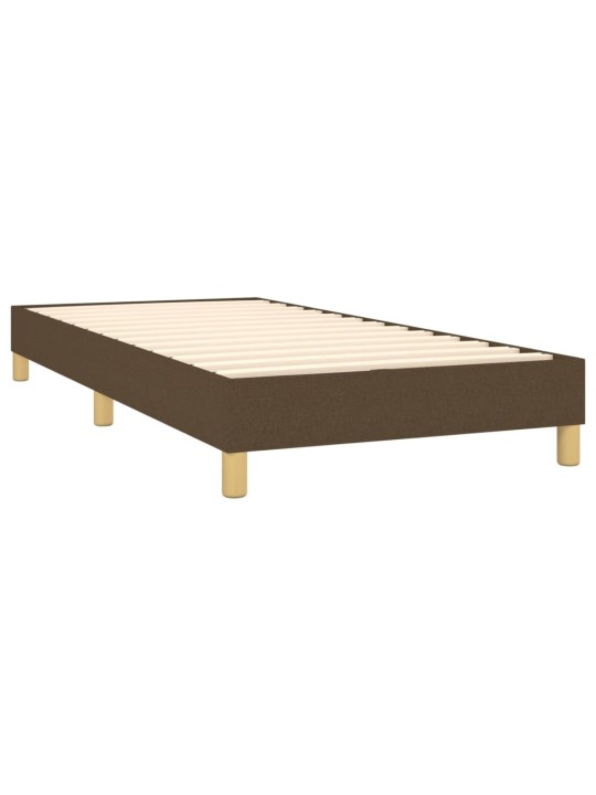 Box spring postel s matrací a LED tmavě hnědá 100x200 cm textil