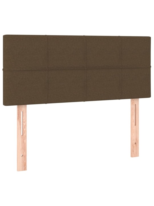 Box spring postel s matrací a LED tmavě hnědá 100x200 cm textil