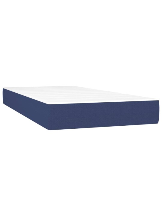 Box spring postel s matrací a LED modrá 100x200 cm textil