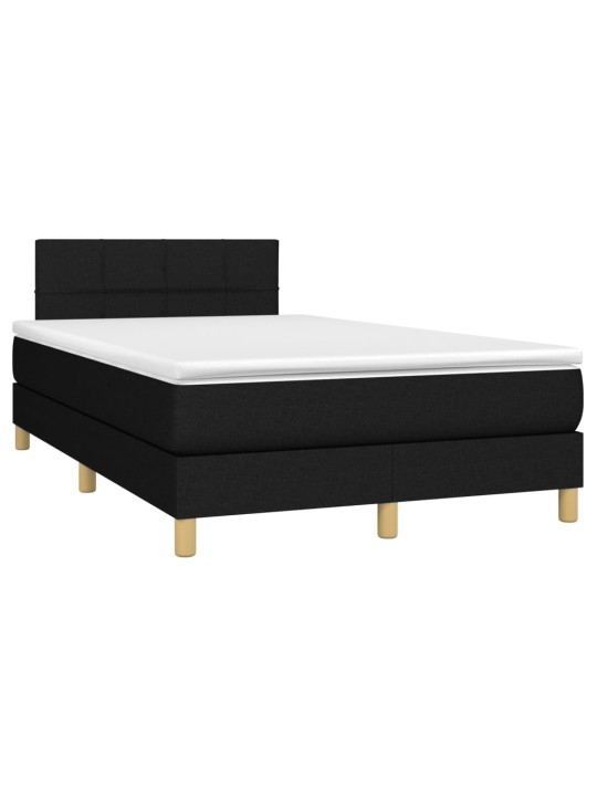Box spring postel s matrací a LED černá 120 x 200 cm textil