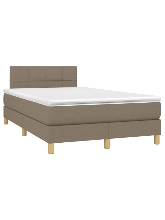 Box spring postel s matrací a LED taupe 120 x 200 cm textil