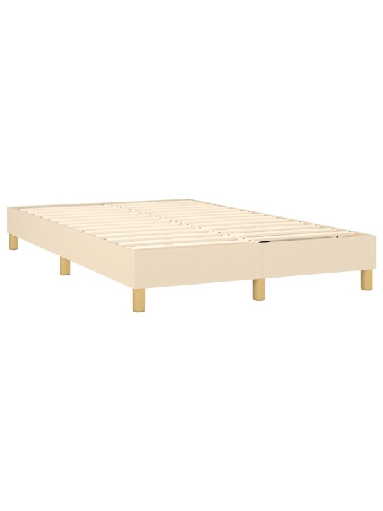 Box spring postel s matrací a led krémová 120 x 200 cm textil