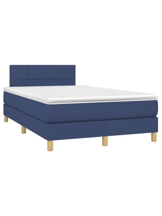 Box spring postel s matrací a LED modrá 120 x 200 cm textil